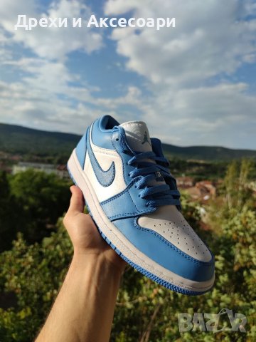 Nike Air Jordan 1 Low Blue unc university blue white обувки Маратонки Кецове номер 43 размер, снимка 9 - Маратонки - 37561071