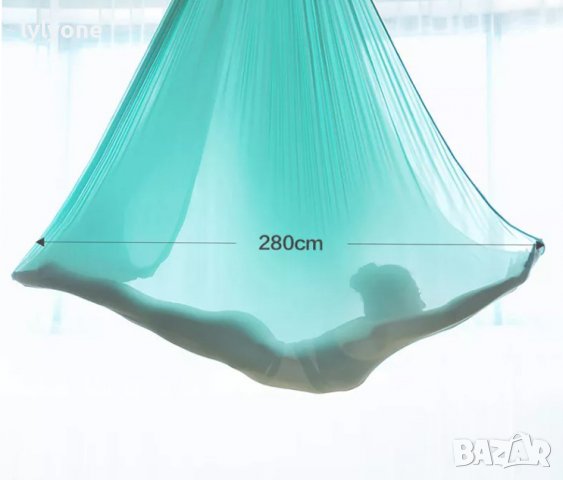 Нов Еластичен хамак * Люлка Слинг Шал за ВЪЗДУШНА ЙОГА * АКРОБАТИКА *с аксесоари * lyly.one* Цветове, снимка 7 - Йога - 37355074