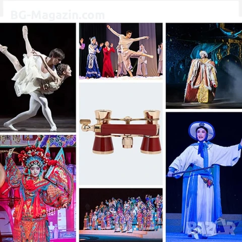 Луксозен театрален бинокъл с дръжка за театър опера концерти балет подарък с увеличение 3×25, снимка 10 - Други ценни предмети - 50931378