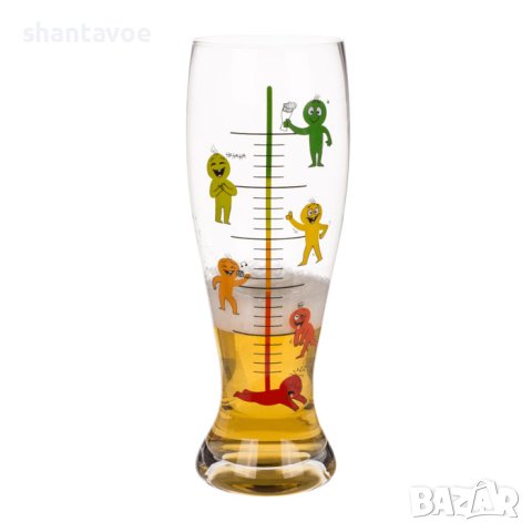 Голяма стъклена чаша Бирен Барометър - 1300 мл, снимка 3 - Подаръци за мъже - 42575369