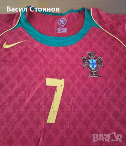 Португалия / Portugal #7 C.Ronaldo, Nike T90 EURO 2004 home - размер S, снимка 3 - Фен артикули - 54345877