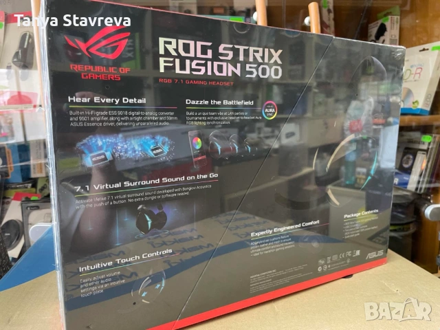 ASUS ROG Strix Fusion 500, Гейминг слушалки, снимка 2 - Слушалки и портативни колонки - 54346789