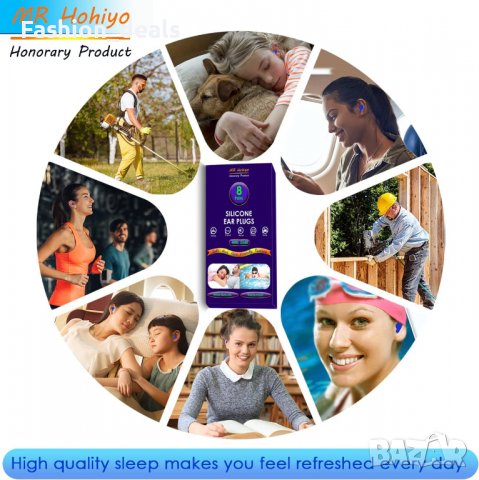 Нов Комплект Силиконови тапи за уши Шумопотискане за сън, пътуване, снимка 3 - Други - 38761169