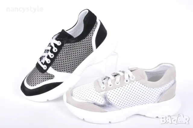 СЕЗОН'25! Дамски маратонки от естествена кожа/велур - Два цвята, снимка 1