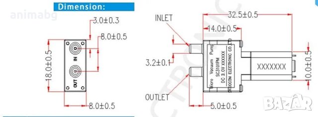 ANIMABG Мини моторна водна помпа, Самозасмукваща мембранна водна помпа, DC 3V, 50mL/min, снимка 3 - Друга електроника - 42568623