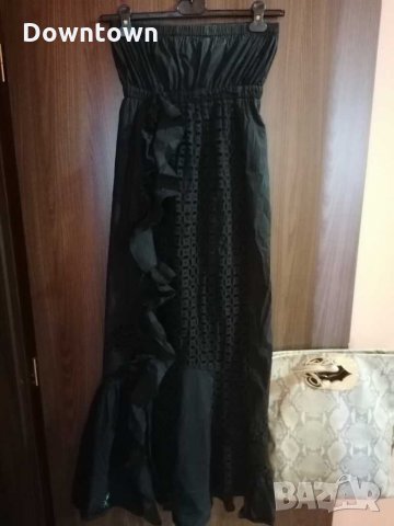 AMN madness national. Интересна дълга черна рокля, без презрамки #отговаря на размер S и M , снимка 11 - Рокли - 29571718