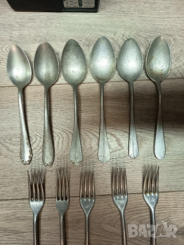 Лъжици и вилици алуминиеви от XlX век, снимка 2 - Антикварни и старинни предмети - 53947933
