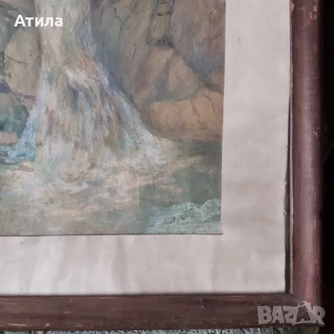 картина акварел  63/49 см, снимка 2 - Картини - 49815246