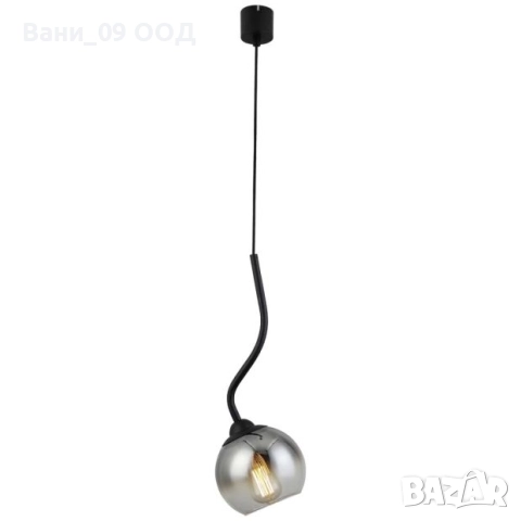 Полилей с абажур от опушено стъкло, снимка 2 - Лампи за таван - 51665737