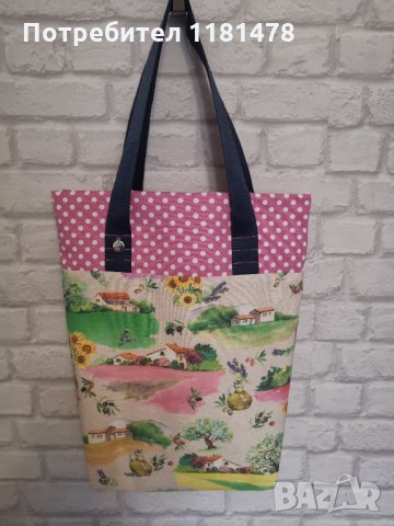 Чанта тип торба с подплата ръчна изработка, снимка 10 - Чанти - 31394877