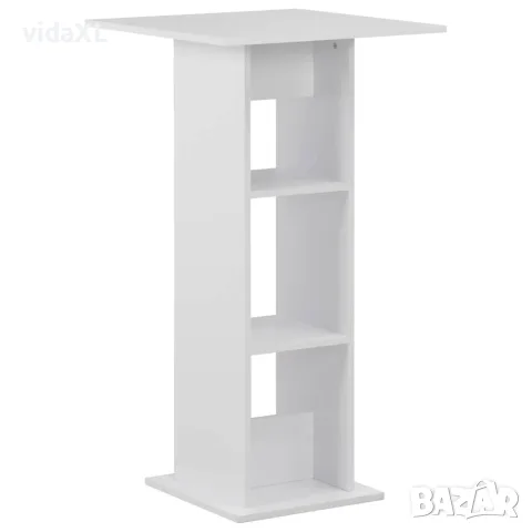 vidaXL Бар маса, бяла, 60x60x110 см（SKU: 280205）