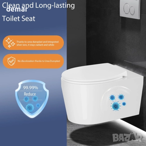 Здрава дуропластова семейна седалка за тоалетна чиния с овална форма, снимка 4 - Други стоки за дома - 51722354