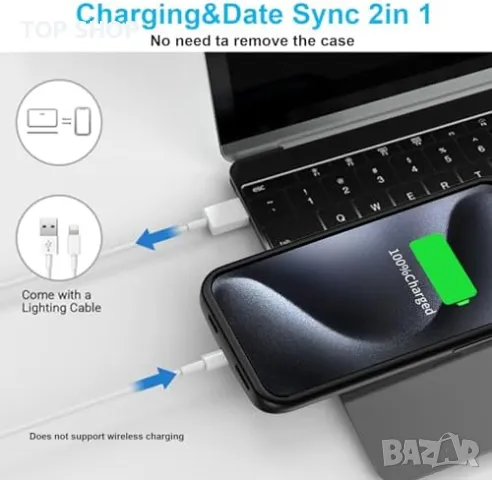 Нов 8500mAh Кейс Батерия за телефон iPhone 15 Pro Max/Plus Айфон Power Bank, снимка 7 - Калъфи, кейсове - 49520571