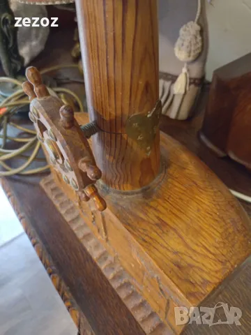 Лампа ретро дърво-1958г., снимка 9 - Настолни лампи - 47505830