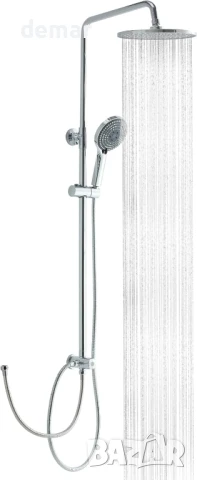 Комплект за душ OFFO, с кръгла душ глава тип Rainfall 25 см и ръчен душ с 1,6 м маркуч, хром