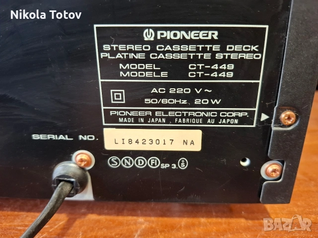Продава се двуглав дек Pioneer CT-449. , снимка 7 - Декове - 53940533