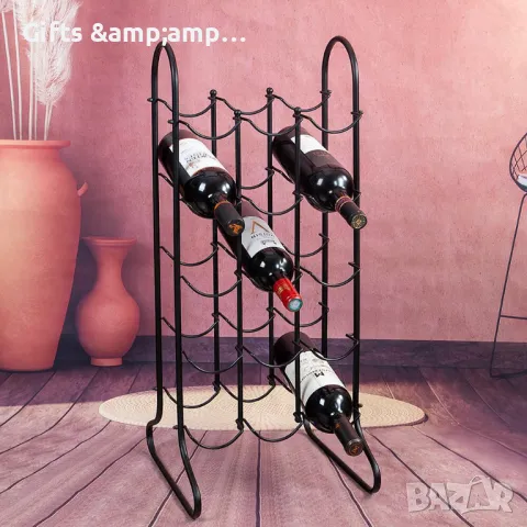 Метална поставка за 15 бутилки, снимка 1