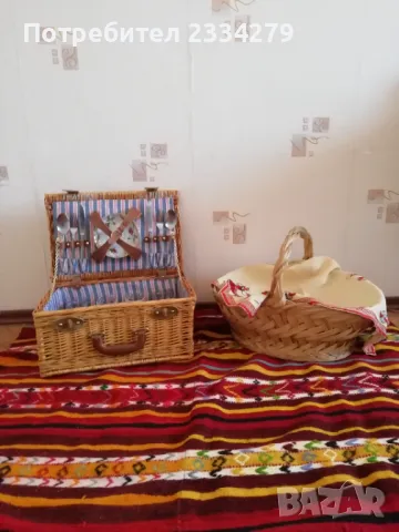 Стари ратанов куфар и кошница за пикници,туризъм,риболов и други. , снимка 8 - Сервизи - 50025587
