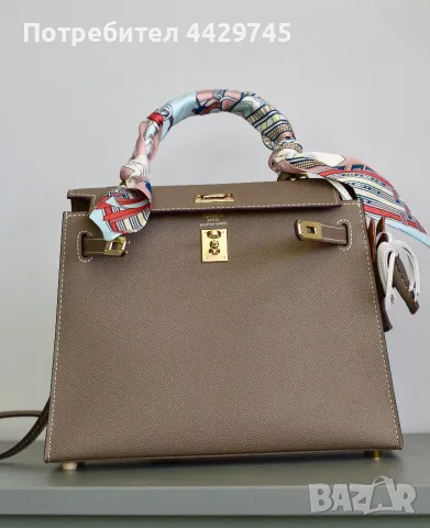 Чанта Hermes Kelly 25 etoupe, снимка 2 - Чанти - 56168929
