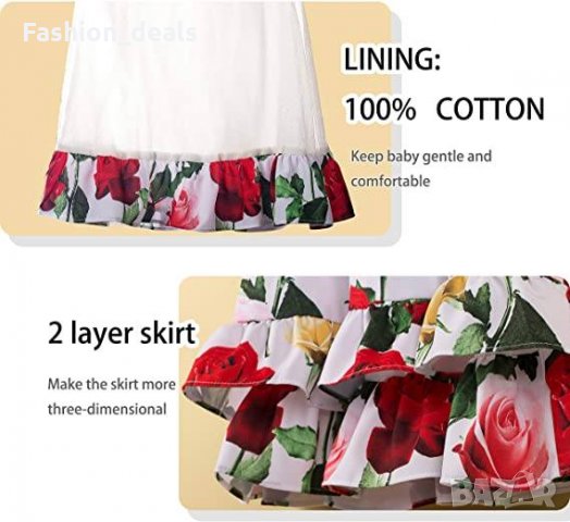 Цветна Лятна памучна рокля за момиченце 24 месеца + 2 броя бельо Нови, снимка 4 - Детски рокли и поли - 33757009