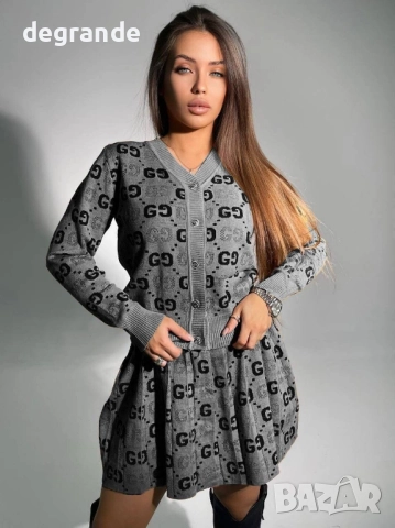 НАМАЛЕН Дамски комплект Gucci финно плетиво ВИДЕО НА МОДЕЛА, снимка 7 - Комплекти - 51497427