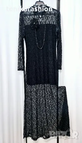 Дантелена дълга рокля , снимка 3 - Рокли - 49078501