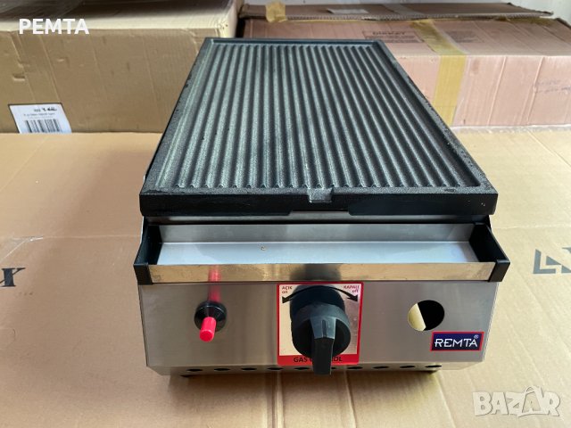 Професионална Газова Скара чугунена плоча Оребрена , 31х57 см(2,9 Kw) + газова защита CE