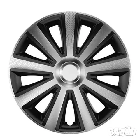 Тасове Versaco Carbon Aviator сребристи и черни за 16'' джанти, комплект от 4 броя
