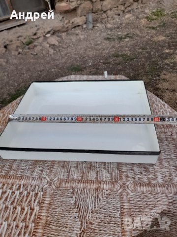 Стара емайлирана тава,тепсия #3, снимка 4 - Антикварни и старинни предмети - 42317238