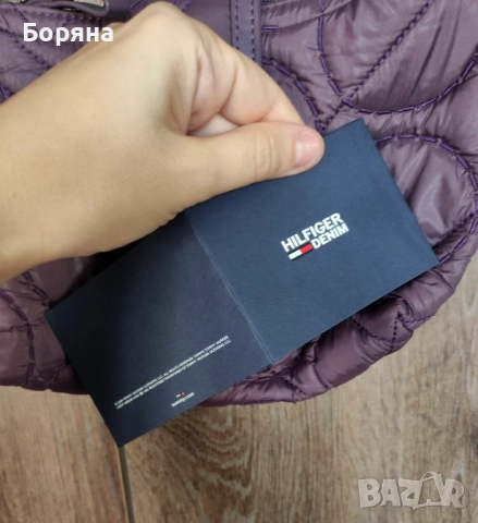 Tommy Hilfiger нова малка лилава капитонирана чанта, снимка 5 - Чанти - 52815878