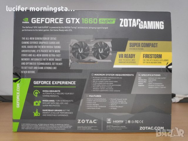 Видео карта GeForce GTX 1660 SUPER AMP, снимка 5 - Видеокарти - 40414768