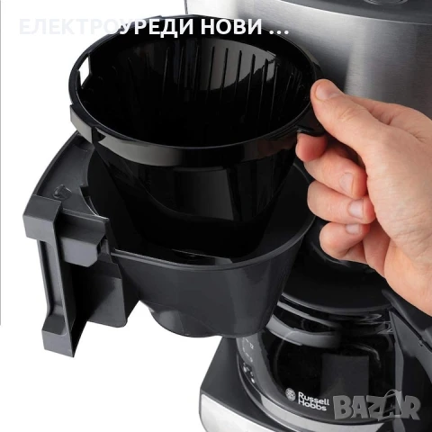 Кафемашина Russell Hobbs 25610-56 Grind & Brew, чучур 1,25 литра, сребриста, снимка 6 - Кафемашини - 50998256
