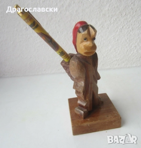 седнало дървено коте котка фигура, антилопа, човек, моливник пепелник дивак, фигури дървени, снимка 14 - Статуетки - 28882709