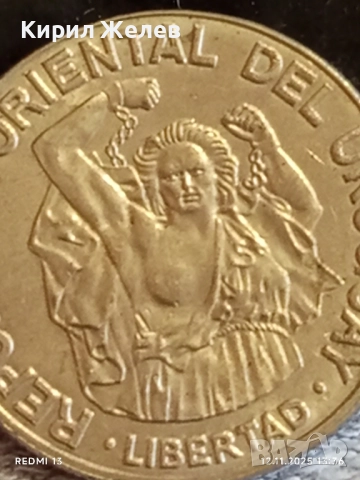 Монета 200 песо 1989г. Уругвай за КОЛЕКЦИЯ ДЕКОРАЦИЯ 26450, снимка 5 - Нумизматика и бонистика - 52388395