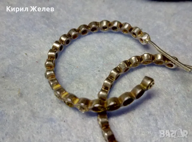 СТАРИ СТИЛНИ СКЪПОЦЕННИ СРЕБЪРНИ ОБЕЦИ СРЕБРО ВИСОКА ПРОБА с ИСКРЯЩИ ФАСЕТИРАНИ ЦИРКОНИ 48617, снимка 7 - Антикварни и старинни предмети - 49511073