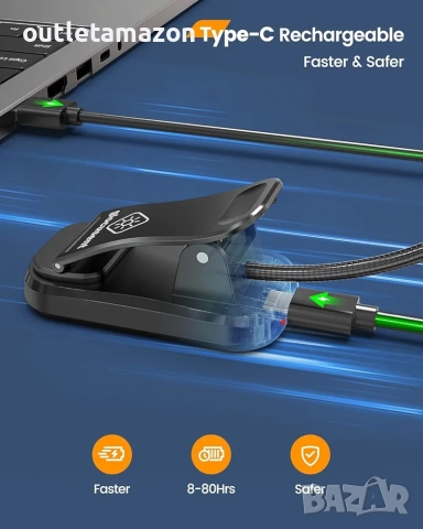 Лампа за четене в леглото, USB-C, снимка 2 - Настолни лампи - 52461665