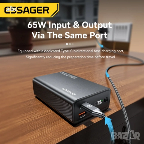 Външна батерия Essager, 20000mAh, 65W, снимка 3 - Оригинални батерии - 52484407