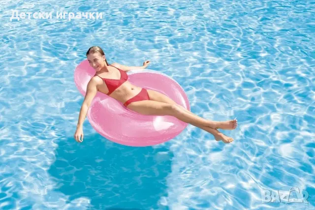 Надуваемо кресло Pillow-Back Intex, 137 х 122 см, PVC, с облегалка, син/розов, снимка 6 - Надуваеми играчки - 49928015