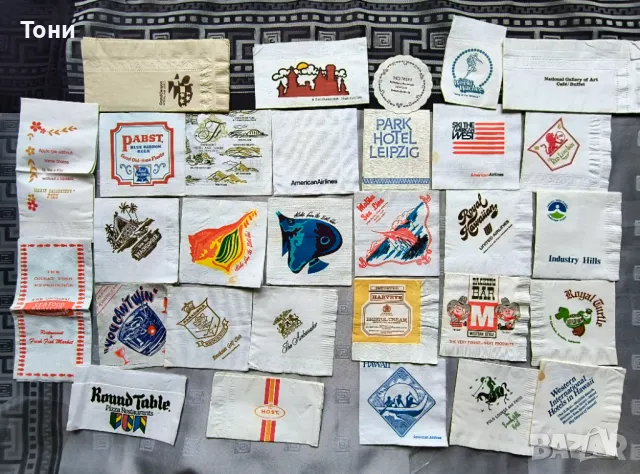 Колекция салфетки 290 броя от 70  години 