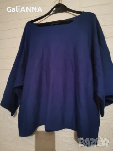 СТРАХОТНА БЛУЗА ПЛЕТИВО В СИНЬО 2XL, снимка 4 - Блузи с дълъг ръкав и пуловери - 48244560