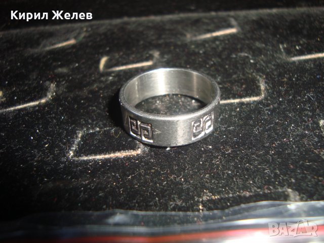 КРАСИВ СТОМАНЕН ПРЪСТЕН ХАЛКА с ВЕРСАЧЕ ОРНАМЕНТИКА 19626, снимка 3 - Пръстени - 32101932