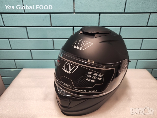 Мотористка каска MY 935, модулна, двойно стъкло, ECE 22.06 BLACK N1, снимка 9 - Аксесоари и консумативи - 51910188