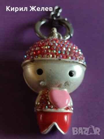 Красив метален ключодържател куклата кристали подходящ аксесоар за детска раница чанта- 5416, снимка 3 - Други - 30937349