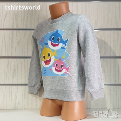 Нова детска ватирана блуза с дълъг ръкав Baby Shark, снимка 3 - Детски Блузи и туники - 38484137