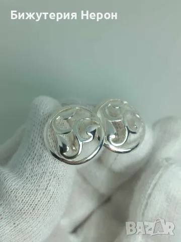 Сребърни обеци, снимка 1