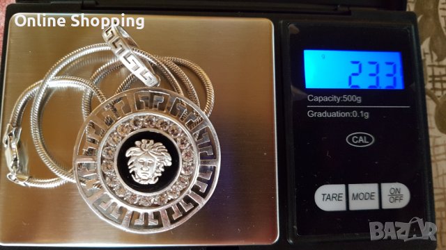 Сребърно колие Версаче с ланец, 23,3гр.