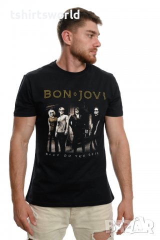 Нова мъжка тениска с дигитален печат на музикалната група BON JOVI, снимка 3 - Тениски - 27833190