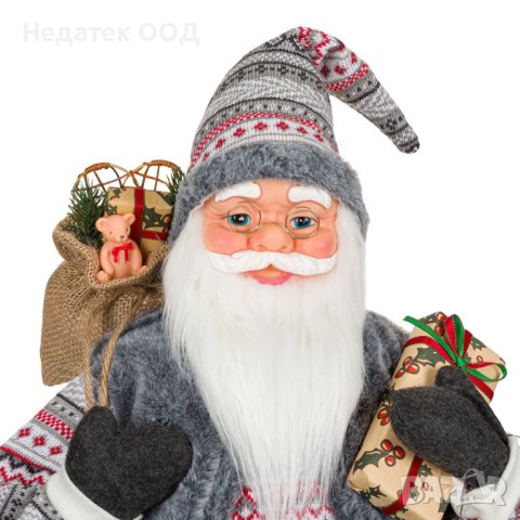 Коледна украса, Реалистична фигура Дядо Коледа с фенер, 60 см, снимка 2 - Декорация за дома - 42454532