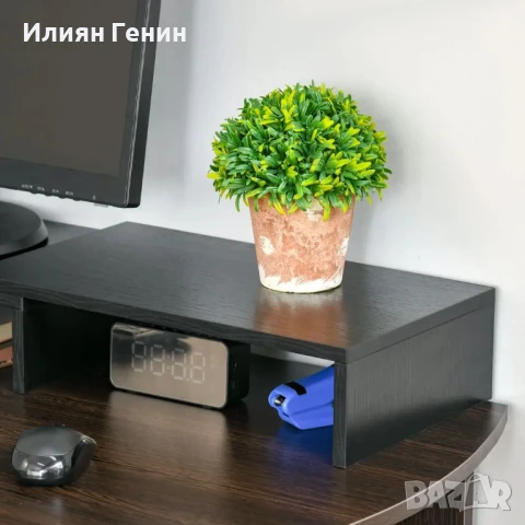 Стойка за монитор Vinsetto, МДФ, 80-117x23,5x10 см, снимка 4 - Етажерки - 51142597
