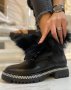 Равни боти - черни с ЕСТЕСТВЕН черен пух - TR35, снимка 1